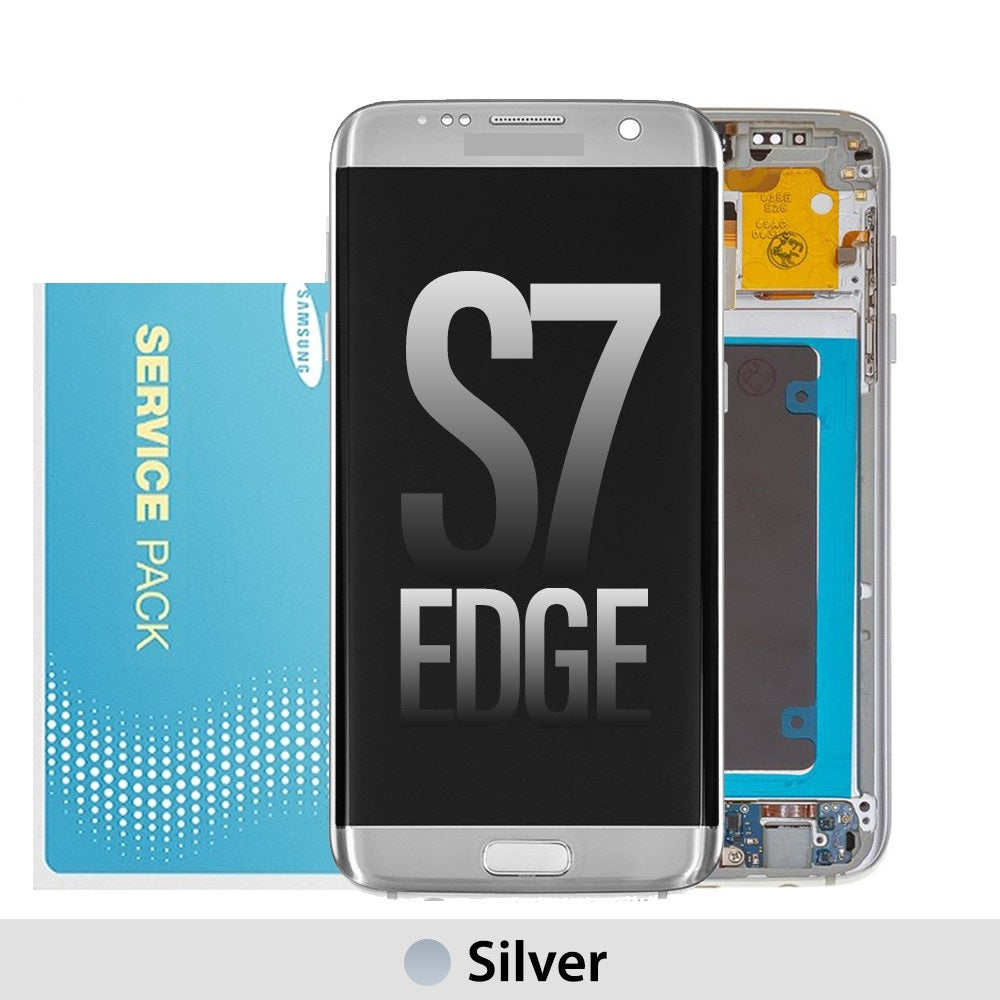 Samsung Galaxy S7 Edge G935F OLED Screen Replacement Digitizer GH97-18533B (Gold)-Silver Samsung Galaxy S7 Edge G935F OLED Screen Replacement Digitizer GH97-18533B (Gold)-Silver